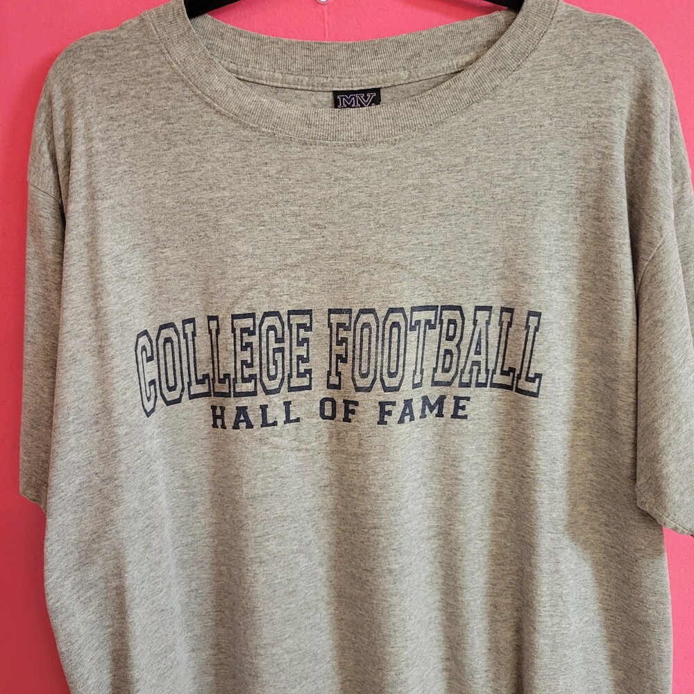 90s 00s vintage MV Sport Large Gray Blend T-Shirt College Football Hall of Fame